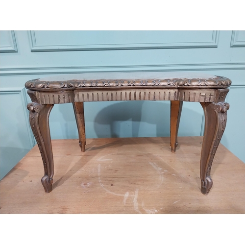 288 - Early 20th C. gilt window seat on cabriole legs. {42 cm H x 75 cm W x 44 cm D}.