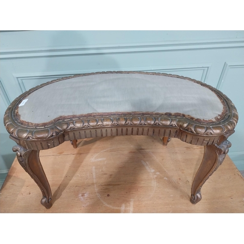 288 - Early 20th C. gilt window seat on cabriole legs. {42 cm H x 75 cm W x 44 cm D}.