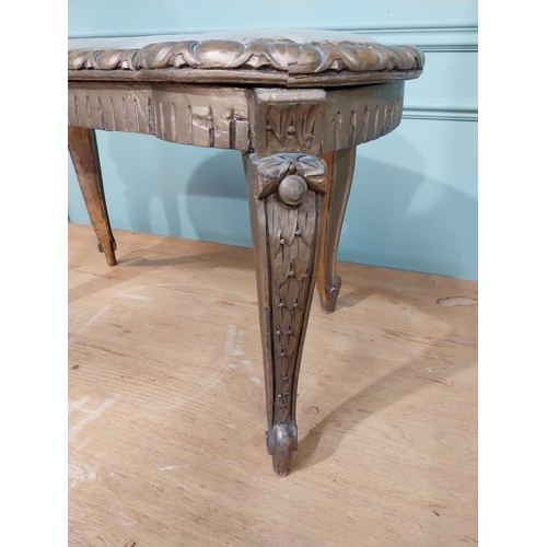 288 - Early 20th C. gilt window seat on cabriole legs. {42 cm H x 75 cm W x 44 cm D}.