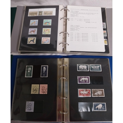 572 - Four albums of East German stamps. 1955 - 1958, 1970 - 1972, 1973 - 1975 & 1975 - 1977.