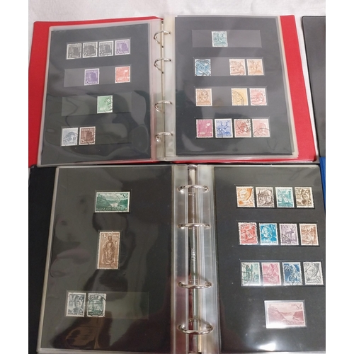 573 - Four albums of post WWII. German stamps, 1st Day Covers and Souvenir sheets. Two albums - Allied Occ... 