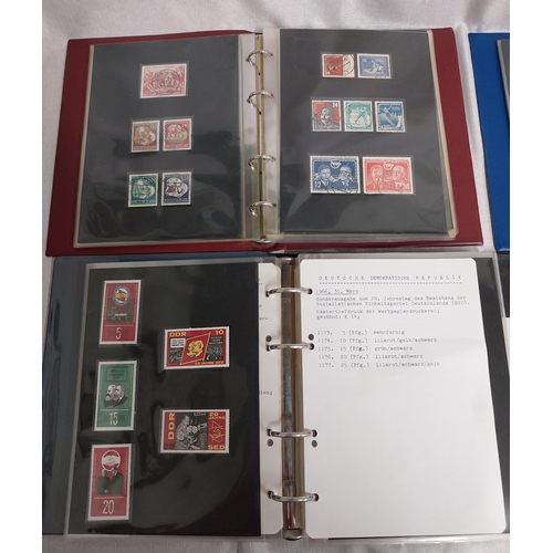 581 - Four albums of East German stamps. Two albums 1949 - 53, one 1965 - 1968,  & one 1968 - 1970.