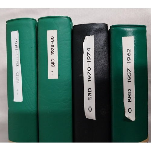 582 - Four albums of German Bundespost stamps: 1957  - 1962, 1970 - 1974, 1978 - 1980 & 1981 - 1987.