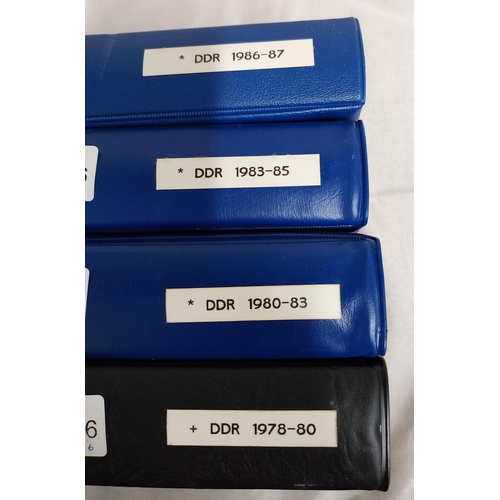 585 - Four albums of East German stamps. Franked  - 1978 - 1980, Unfranked  - 1980 - 1983, 1983 - 1985 & 1... 