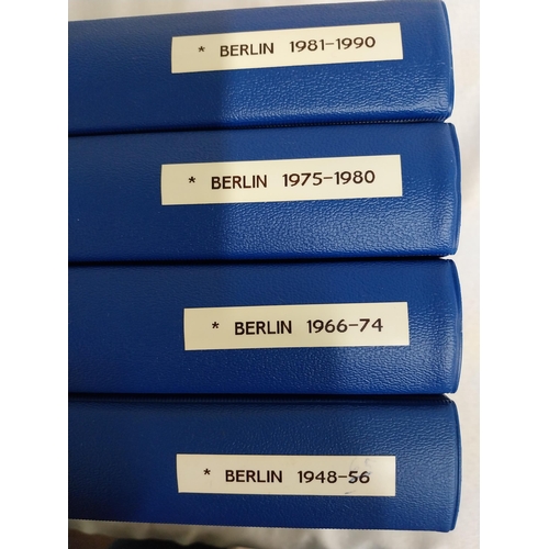 Four albums of unfranked German Berlin stamps. 1948 - 1965, 1966 - 1974 ...