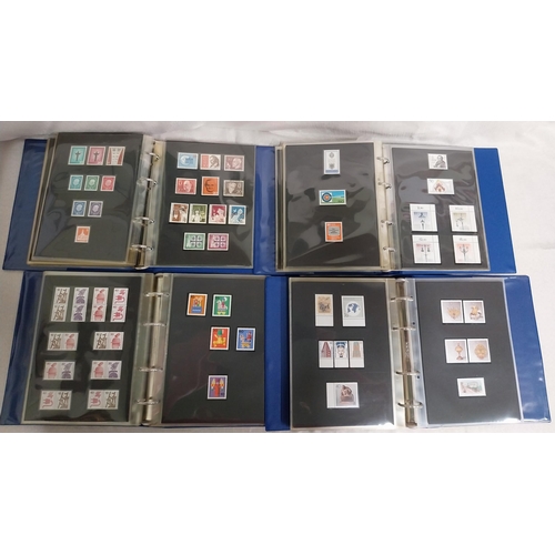Four albums of unfranked German Berlin stamps. 1948 - 1965, 1966 - 1974 ...
