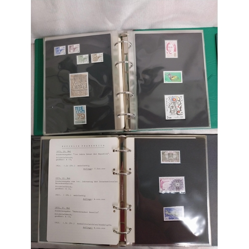 592 - Three albums of French stamps  1849 - 1950, 1974 - 1975 & 1978 - 1980.
