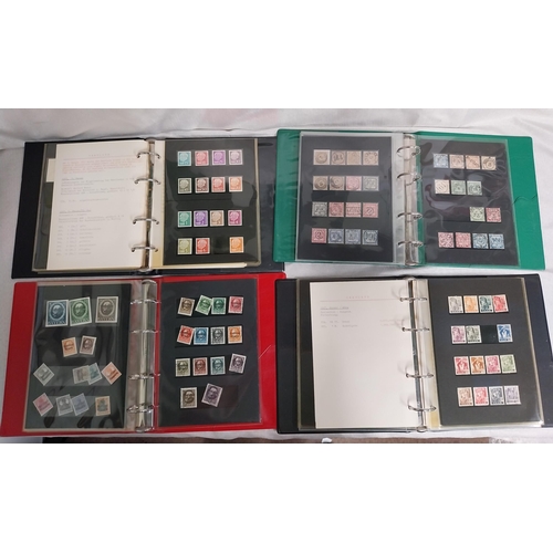 594 - Two albums of Saarland German stamps, 1921 - 1951 & 1952 - 1958, album of overstamped Bayern stamps ... 