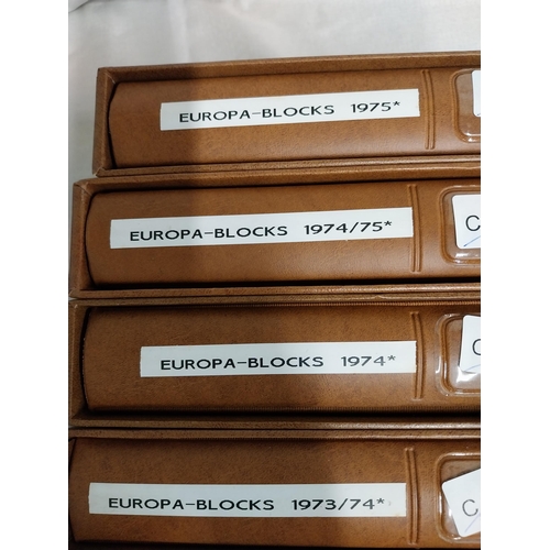 598 - Four albums of Europa Blocks of stamps 1973 - 1974,1974, 1974 - 1975 & 1975.