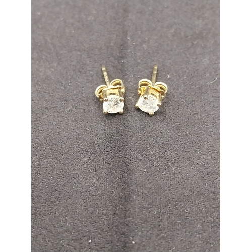 520 - 4 carat brilliant diamond stud 9ct gold earrings. Available to view on request