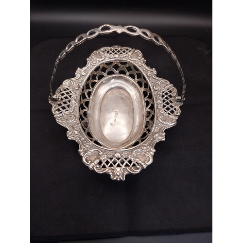 557 - Silver Bon Bon Dish hallmarked London 1898 Makers Mark M. Freeman 89.1g