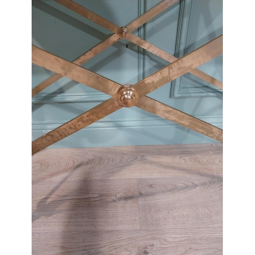 599 - Pair of exceptional quality brass marble topped Console tables in the Empire style decorated with Li... 