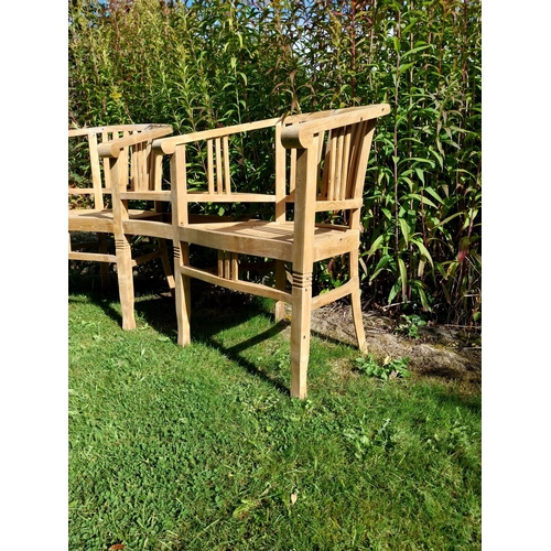 600 - Good quality teak conversation seat. { 86cm H X 153cm W X 66cm D }.