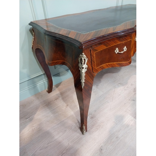 147 - French kingwood and ormolu mounted desk with inset leather top on cabriole legs. {86 cm H x 160 cm W... 