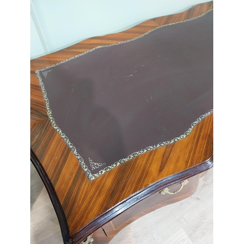 147 - French kingwood and ormolu mounted desk with inset leather top on cabriole legs. {86 cm H x 160 cm W... 
