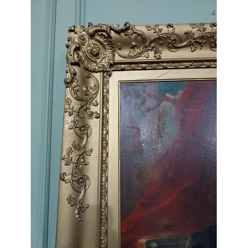 161 - 19th C. oil on canvas portrait of a Gentleman mounted in decorative giltwood frame. {144 cm H x 129 ... 