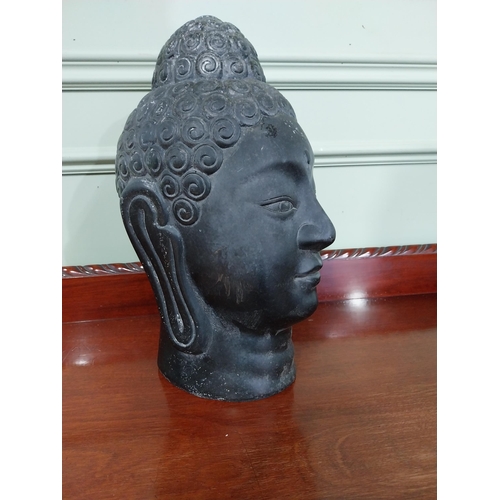 249 - Resin model of a Buddha Head. {42 cm H x 18 cm W x 23 cm D}.