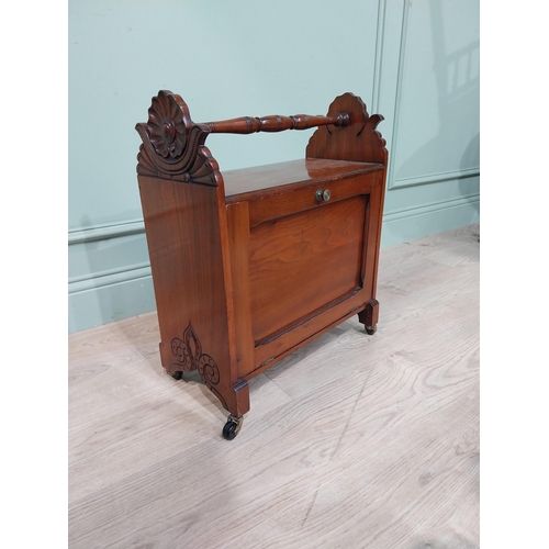 315 - Edwardian walnut music cabinet by M Robertsons. {56 cm H x 47 cm W x 27 cm D}.