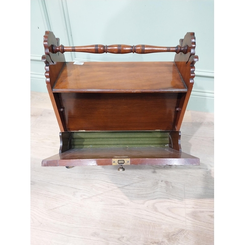 315 - Edwardian walnut music cabinet by M Robertsons. {56 cm H x 47 cm W x 27 cm D}.