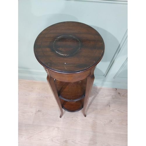 364 - Edwardian mahogany torchere on square legs. {104 cm H x 42 cm Dia.}