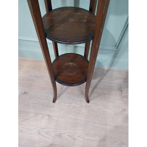 364 - Edwardian mahogany torchere on square legs. {104 cm H x 42 cm Dia.}