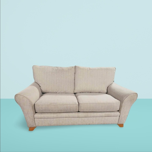 384 - Good quality upholstered two seater sofa on tapered legs. {95 cm H x 170 cm W x 94 cm D}. NOT AVAILA... 