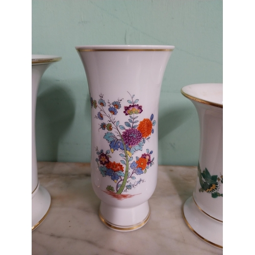 410 - Meissen - Early 20th. C. Bumenmalerei vase with no. N 211 and underglazed with blue crossed swords. ... 