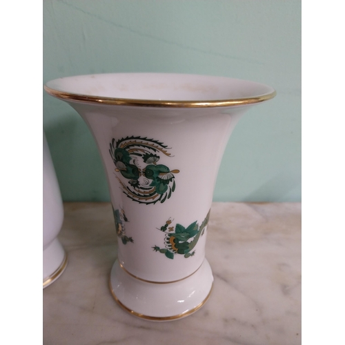 410 - Meissen - Early 20th. C. Bumenmalerei vase with no. N 211 and underglazed with blue crossed swords. ... 