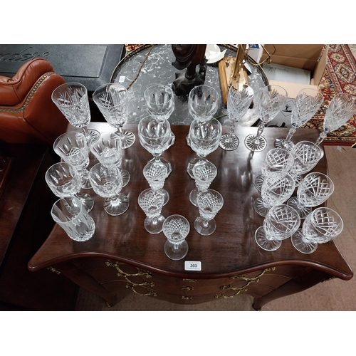 452 - Miscellaneous lot of twenty six pieces glassware including wine glasses, sherry glasses etc.