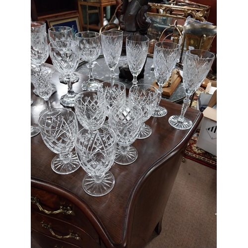 452 - Miscellaneous lot of twenty six pieces glassware including wine glasses, sherry glasses etc.