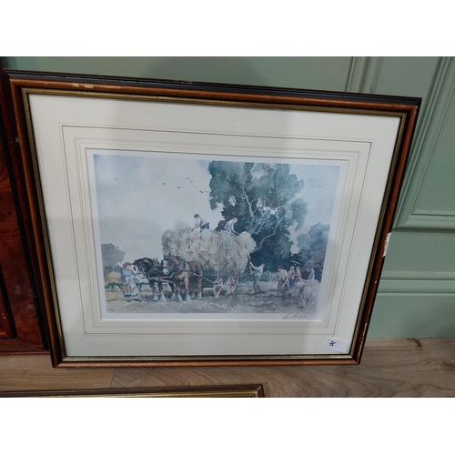 479 - Four framed coloured prints - Farmyard Scene and Red Rum, Desert Orchid and Arkle. {66 cm H x 80  cm... 