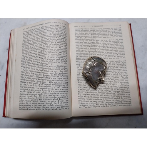 555 - The Life of Gladstone by John Morley and EPNS matchstrike in the form of Gladstone's head. {5 cm H}.