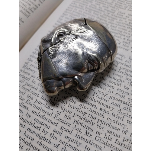 555 - The Life of Gladstone by John Morley and EPNS matchstrike in the form of Gladstone's head. {5 cm H}.