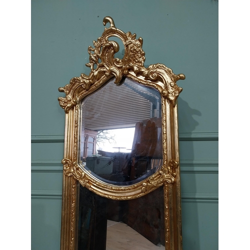 99 - Decorative French pier wall mirror. {178 cm H x 53 cm W}.