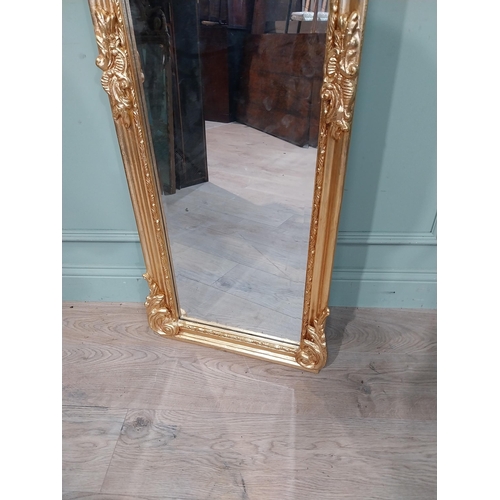 99 - Decorative French pier wall mirror. {178 cm H x 53 cm W}.