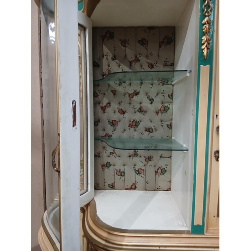 105 - Baroque style Italian sideboard with four drawers with a matching baroque style three door glazed ca... 