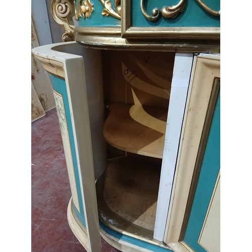 105 - Baroque style Italian sideboard with four drawers with a matching baroque style three door glazed ca... 