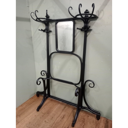 137 - Thonet Victorian hallstand with mirror. {H 195cm x W 160cm x D 45cm }.  NOT AVAILABLE TO VIEW IN PER... 