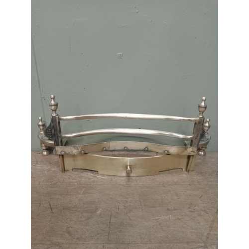 140 - Brass Regency style fire front. {H 25cm x W 65cm x D 20cm }.   NOT AVAILABLE TO VIEW IN PERSON.