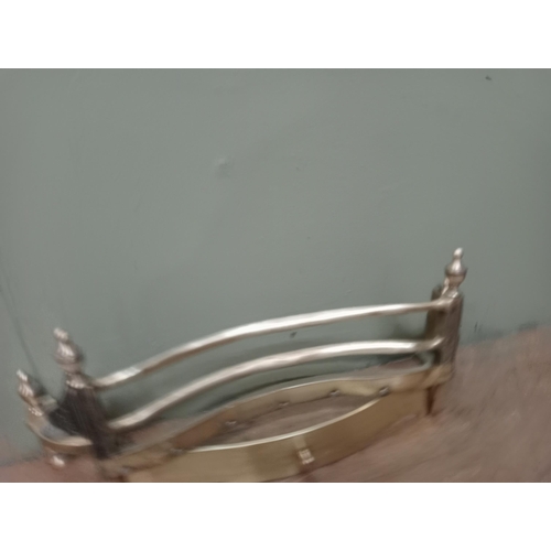 140 - Brass Regency style fire front. {H 25cm x W 65cm x D 20cm }.   NOT AVAILABLE TO VIEW IN PERSON.