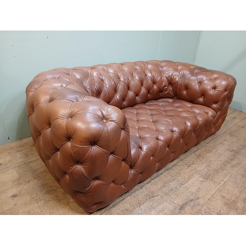 250 - Leather upholstered deep buttoned Chesterfield sofa.  {H 70cm x W 200cm x D 100cm }.  NOT AVAILABLE ... 