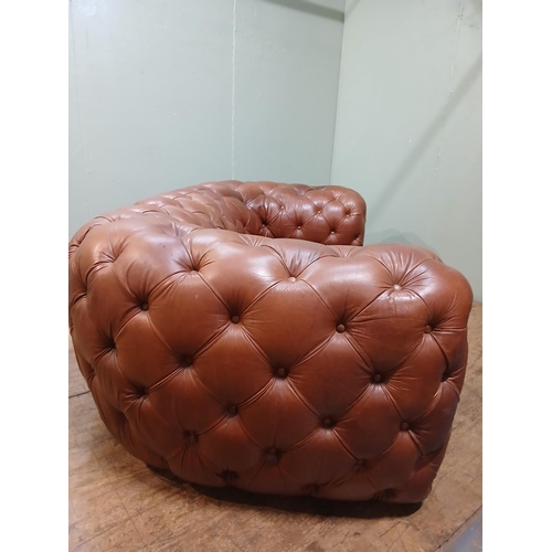 250 - Leather upholstered deep buttoned Chesterfield sofa.  {H 70cm x W 200cm x D 100cm }.  NOT AVAILABLE ... 