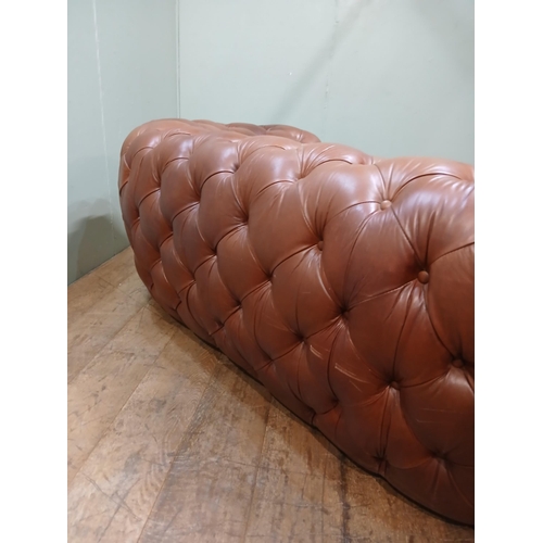 250 - Leather upholstered deep buttoned Chesterfield sofa.  {H 70cm x W 200cm x D 100cm }.  NOT AVAILABLE ... 