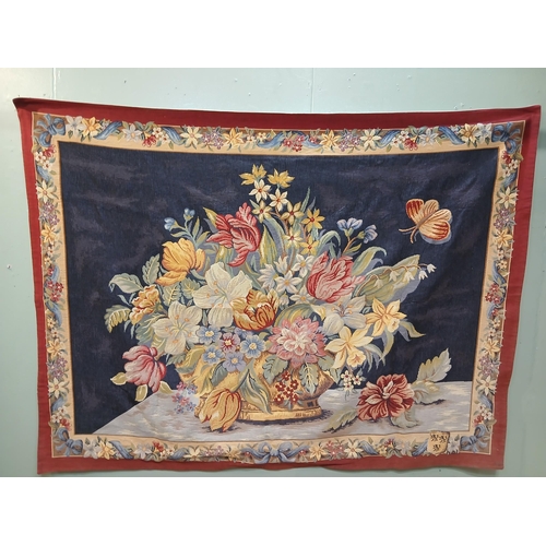 300 - French Point Des Meurins tapestry { Basket of Flowers design}.   {H 145cm x W 200cm }.  NOT AVAILABL... 