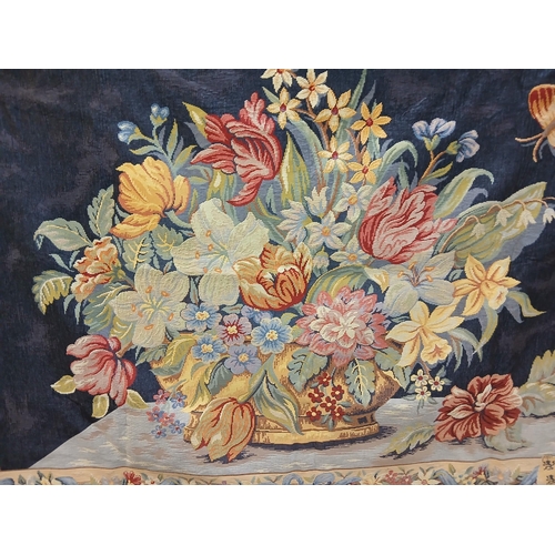 300 - French Point Des Meurins tapestry { Basket of Flowers design}.   {H 145cm x W 200cm }.  NOT AVAILABL... 
