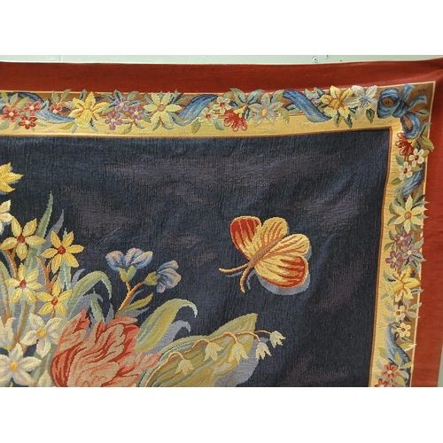 300 - French Point Des Meurins tapestry { Basket of Flowers design}.   {H 145cm x W 200cm }.  NOT AVAILABL... 