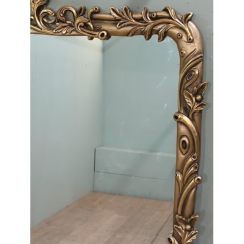 340 - Giltwood Baroque style floor mirror with ornate carved frame.{H 193cm x W 185cm x D 9cm }.  NOT AVAI... 