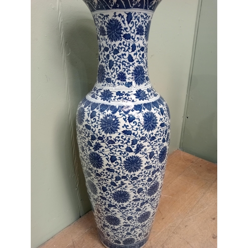 415 - Large pair of blue and white Oriental vases.  {H 97cm x Dia 35cm }.  NOT AVAILABLE TO VIEW IN PERSON... 