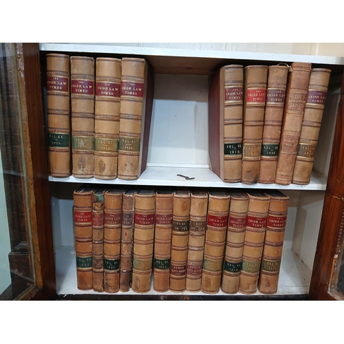 45 - Set of twenty one Irish Law Times leather bound books 1873-1885.  {Each Book 28 x 19 x 4 }.  NOT AVA... 