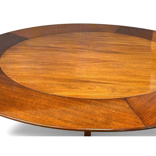 406 - A large quality Georgian style mahogany circular Jupe table table with pedestal base and large brass... 